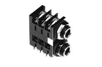 Connecteur AMPHENOL ACJM-MHDRM original, double prise téléphonique 1/4'' (6,35 mm) mono, montage horizontal sur circuit imprimé, 10A 34V, en stock