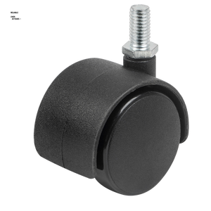 Roulettes jumelles en plastique nylon noir de 1.5 pouces 40 mm Roulettes pour meubles - Product Image 4