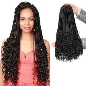 Vigorous Long Afro Curly Crochet Braid Hair Natural Black Synthetic Dreadlock Extensions for African American