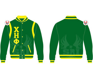 Chaqueta Universitaria Bordada Chi Eta Phi Sorority para Mujer |   Chaqueta Universitaria de Lana Bordada Personalizada para Mujer, Estilo Sorority - Product Image 1