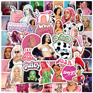 Pegatinas Reutilizables de la Cantante <span class=keywords><strong>Adele</strong></span> para Botellas, Portátiles, Decorativas, Gran Venta 2022, Pegatinas Sexys de Doja Cat, 50 Unidades - Product Image 5