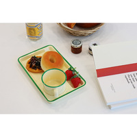 [AWAKEN SENSES] Ensemble de brunch Avocado Rim, 6 pièces, assiettes à dîner pour enfants, mélamine écologique, forme de maison, résistant à la chaleur