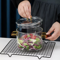 Vente directe usine – Marmites de cuisine transparentes à double anse pour cuisson directe sur feu