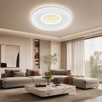 Plafonnier LED rond à motif cerf artistique, luminaire encastré intelligent à trois températures de couleur pour l'éclairage et la décoration intérieure