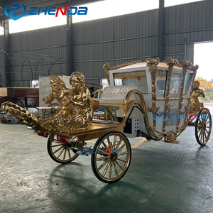 Carruaje Eléctrico de Alta Calidad Tipo Cenicienta, con Caballos, para Decoración de Bodas y Eventos, en Venta - Product Image 4