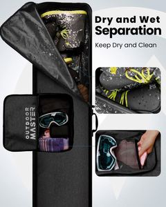 Housse de protection souple en caoutchouc réglable pour snowboard, sac de transport en néoprène pour ski et snowboard avec bandoulière pour les voyages en extérieur - Product Image 5