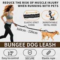 Tali Pinggang Reflektif untuk Anjing, untuk Berjalan dan Berlari, Dilengkapi Pegangan, Taktis, Kuat, Dapat Disesuaikan, Tali Bungee Taktis untuk Anjing