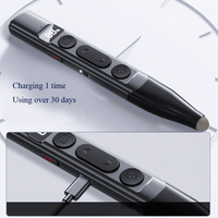 Présentateur sans fil rechargeable avec affichage du niveau de batterie, stylet tactile pour écran, pointeur laser noir 200M pour l'enseignement