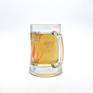 Mug en verre avec poignées, 300ml, chope à bière, tasse à fossette, Style allemand, 1 pièce - Product Image 3