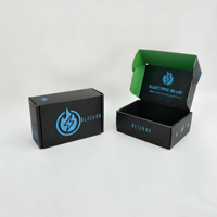 Boîte d'expédition en carton ondulé recyclable noire personnalisée avec logo pour l'emballage de chaussures et de vêtements de marque, boîtes d'expédition personnalisées