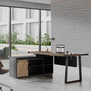 <b>Simple</b> Modern Wooden Commercial Furniture Board Office <b>Desk</b> Executive <b>Desk</b> With File Cabinet - Product Image 4