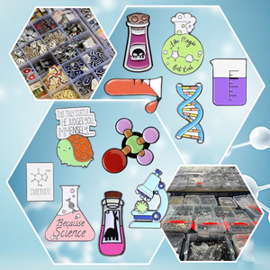 In Stock set di adesivi da laboratorio di chimica con Badge colorati In metallo per retro adesivo per stelo contesto educativo pacchetti regalo personalizzati - Product Image 3