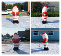 Costume de Père Noël gonflable interactif facile à enfiler/défiler, en peluche et tissu Oxford, décoration de Père Noël, costume de mascotte gonflable