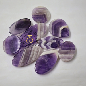 Lot en gros de cabochons en améthyste dentelle, vendus au poids, avec différentes formes et tailles, utilisés pour la fabrication de bijoux, pierre améthyste dentelle - Product Image 4