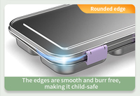 Boîte à bento Oumeng en acier inoxydable 304, récipient alimentaire étanche, boîtes à lunch sans BPA pour enfants