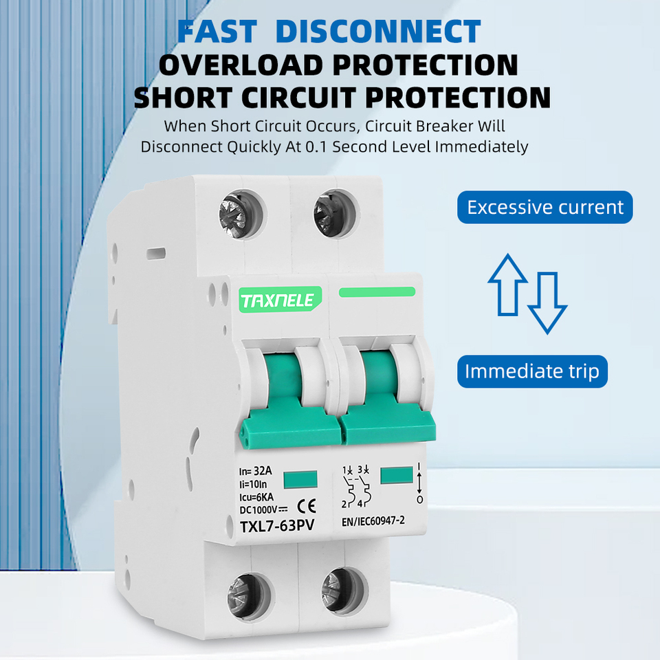 DC MCB Battery Solar Mini Circuit Breaker L7 2P 1000VDC Short Circuit Protection 10A 16A 20A 25A 32A 40A 63A PV 1P & 3P Poles · image 4