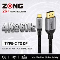 Câble USB C vers DP 4K60Hz, adaptateur vidéo Type-C vers DP, câble tressé avec coque en aluminium pour ordinateur portable MacBook et moniteur