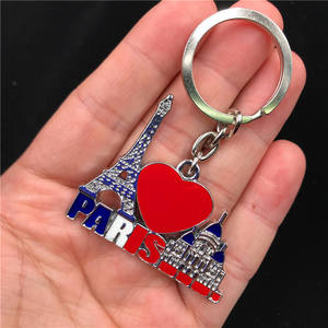 Porte-clés en métal Porte-clés souvenir de voyage <span class=keywords><strong>Paris</strong></span> Dubaï Cameroun Drapeau Carte Porte-clés Unique Tour Souvenir Cadeaux envoyer un ami - Product Image 5