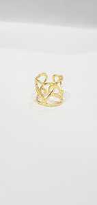 Gold Heart Geometric <b>Ring</b> - <b>Statement</b> <b>Ring</b> - Minimalist Boho - Romantic Gift for Her - Product Image 3