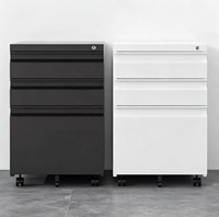 Archivador Móvil Moderno Storion de Acero con 3 Cajones, Diseño Extensible con Cerradura para Oficina, Escuela y Gimnasio