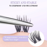 Extensions de cils DIY à presser, 100 grappes de cils segmentés, effet volume complet, imperméables, réutilisables 2-3 fois, application facile, fibres douces