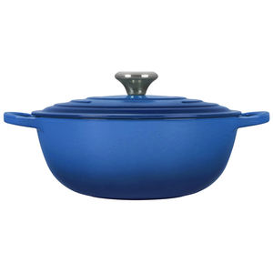 Articles de ménage lumineux 26cm <span class=keywords><strong>marseille</strong></span> bleu émaillé en fonte hollandaise marmite à soupe en fonte marmitta marmite à frire 26cm casserole - Product Image 2