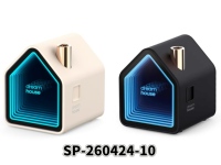 Mini enceinte Bluetooth Dream House avec lumière miroir infini, enceinte sans fil portable blanche/noire avec musique apaisante intégrée