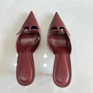 2026 Yeni Moda Tokalı Mül Sandaletler Basit Stiletto Sivri Burunlu Yarım Terlik Kadınlar İçin - Product Image 3