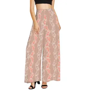 2024 neue Mode hohe taille damen weites bein Hosen Pikake arabischer Jasmin-druck lockere Damenhosen