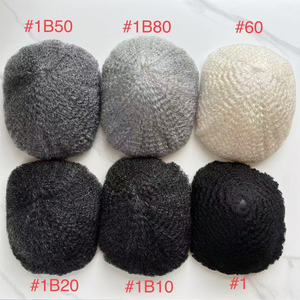 Tupé afro <span class=keywords><strong>para</strong></span> hombres, peluca de tupé de encaje completo indetectable de 4mm, prótesis de cabello indio <span class=keywords><strong>para</strong></span> <span class=keywords><strong>hombre</strong></span>, unidad de sistema de 6 ", peluca rizada - Product Image 6