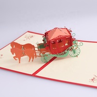 Cartes Pop-UP 3D voiture chariot cartes d'invitation de mariage saint-valentin anniversaire carte cadeaux carte postale