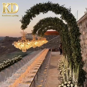 Upgraded Detachable <strong>Gold</strong> LED Crystal <strong>Chandelier</strong> Stand with Adjustable Height and 2-Year Warranty for Wedding Stage Party Events - Product Image 1