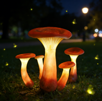 Petites lumières décoratives en forme de champignon trompette LED, décorations de Noël en fibre de verre enchanteuses pour les fêtes de fin d'année
