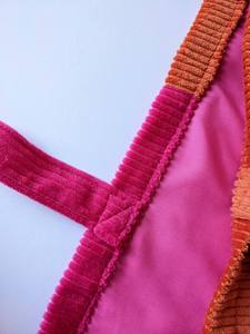 Bolso de mano de pana de Color contrastante de 20 pulgadas, bolso de hombro portátil de moda de gran capacidad, etiqueta para compras de viaje - Product Image 6