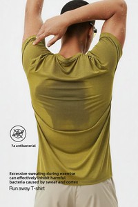 SONG XU T-shirt sportif à manches courtes pour homme, col rond, en polyester, séchage rapide, respirant, super léger, 100g - Product Image 4