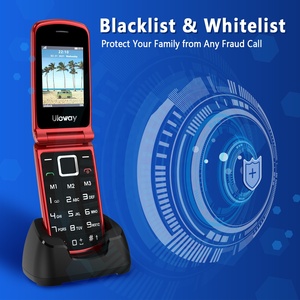 Télé<span class=keywords><strong>phone</strong></span> portable à clapet 4G débloqué de haute qualité d'usine & Télé<span class=keywords><strong>phone</strong></span> mobile senior 4G à double écran 1,77+2,4'' sans contrainte - Rouge - Product Image 4
