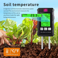 Vente flash : Testeur de sol industriel 6 en 1 avec rétroéclairage, instrument de sondage du sol, fertilité, pH, humidité, température, lumière du soleil, test d'humidité