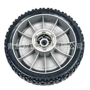 Cj 8 Inch Plastic Lawnmower Drive Wheel With Bearing Solid Tire For <b>Tool</b> Cart Handcart - Product Image 1
