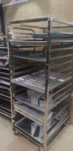 Individuelle Größe Edelstahl-Rotationsofen Bäckerei-Schutztrockengestell, Backwagen mit Speiseträgern, Blechdose-Wagen - Product Image 3