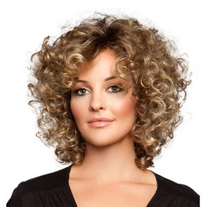 Parrucche Europee e Americane, <span class=keywords><strong>Capelli</strong></span> Afro Ricci Marroni Voluminosi, Produttore di Parrucche Corte Ricci Voluminose - Product Image 1