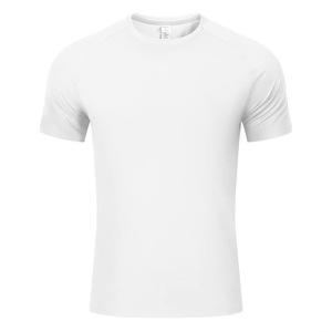 Camiseta deportiva personalizada de manga corta con cuello redondo, de poliéster y spandex delgados, para entrenamiento, gimnasio y ejercicio, para hombres y mujeres. - Product Image 2