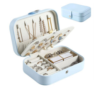 Caja de Joyería de Cuero PU con Logotipo Personalizado, Caja de Almacenamiento Portátil para Viajes, para Collares, Pendientes y Pulseras - Product Image 2