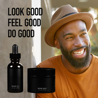 Ensemble d'huile et de baume de toilettage pour hommes | Kit de croissance naturelle avec repousse des cheveux au beurre de karité pour hommes