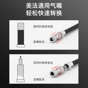 Pompe à vélo Cyclingbox 120Psi avec manomètre, pompe à air manuelle légère pour vélos de montagne et motos - Product Image 5