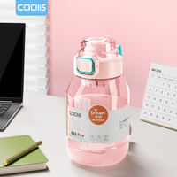 Bouteilles d'eau Tritan en plastique tendance en gros d'usine Bouteille d'eau réutilisable portable dégradé avec marqueur de temps de motivation