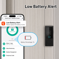 Kunci Pintu Pintar WiFi Tuya Sidik Jari Keypad Tanpa Kunci Elektronik Deadbolt untuk Rumah Kode IP65 Tahan Air
