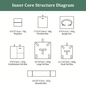 קופסת תכשיטים יוקרתית מוברשת בזווית ישרה, ניתנת להתאמה אישית, לטבעות, שרשראות וצמידים, לחתונה במזרח התיכון, תכשיטי זהב ויהלומים - Product Image 4