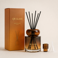 Bouteille diffuseur de parfum en verre transparent 150 ml avec bâtonnets, étiquettes personnalisées, pour décoration intérieure, avec boîte