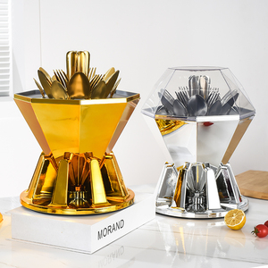 Juego de Cubiertos de Lujo de 24 Piezas Personalizable con Cuchara, Tenedor y Cuchillo para Comedor Occidental, Juego de Vajilla con Diseño de Diamantes - Product Image 6