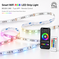 Bande LED intelligente WiFi RGB personnalisable Tuya, certifiée SASO CE ISO9001, 12V 24V, pour projets hôteliers, vente en gros